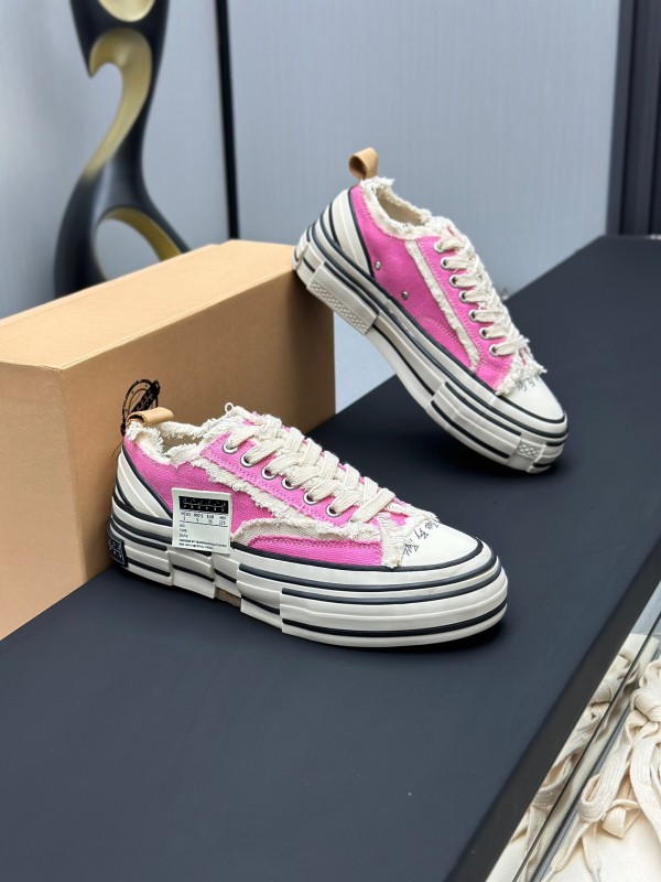 2025 Unisex XVESSEL Pink White Canvas Plimsolls Vulcanized AS00240
