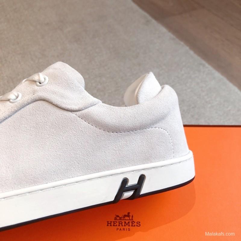 2025 Unisex H White Leather Sneakers Classic Construction AS00380