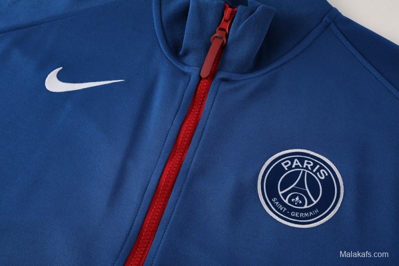 25/26 PSG Blue Full Hoodie Zipper Jacket +Long Pants