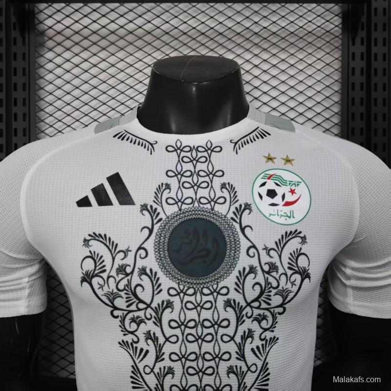 Player Version 2025 Algeria White with Traditional Pattern Jersey