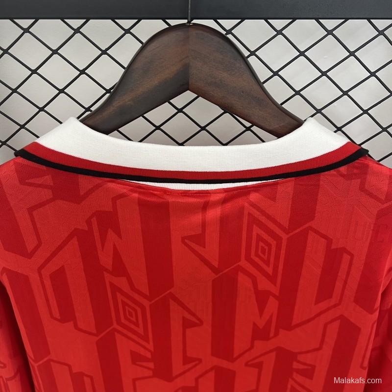 92/94 Retro Long Sleeve Manchester United Home Jersey