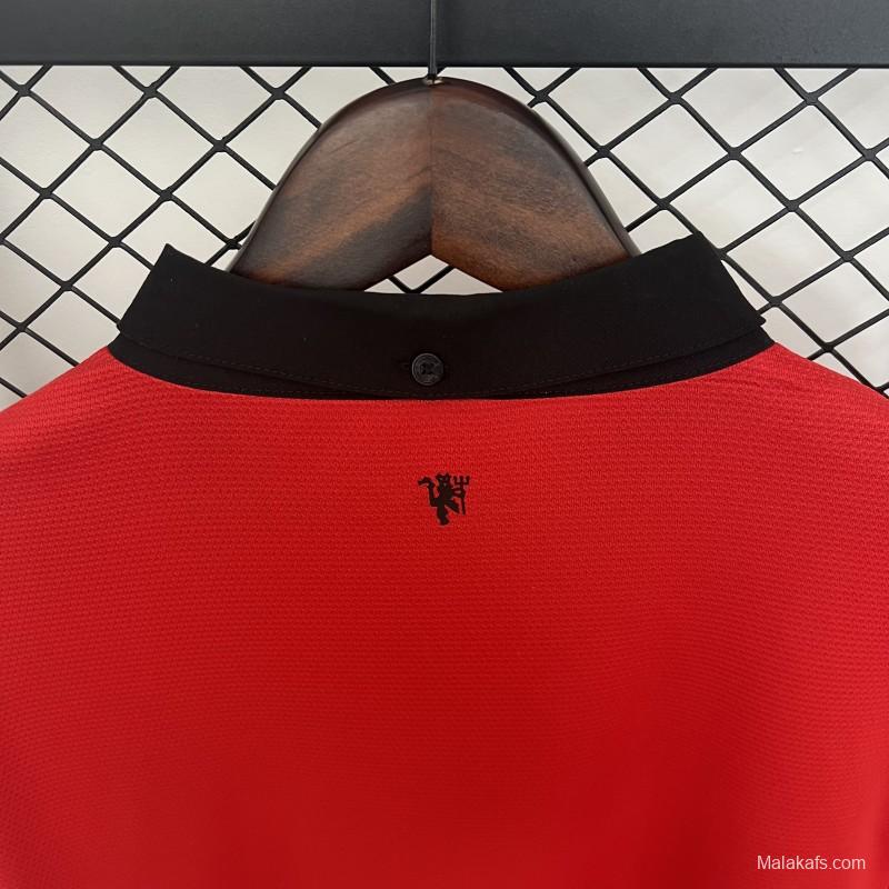 13/14 Retro Long Sleeve Manchester United Home Jersey