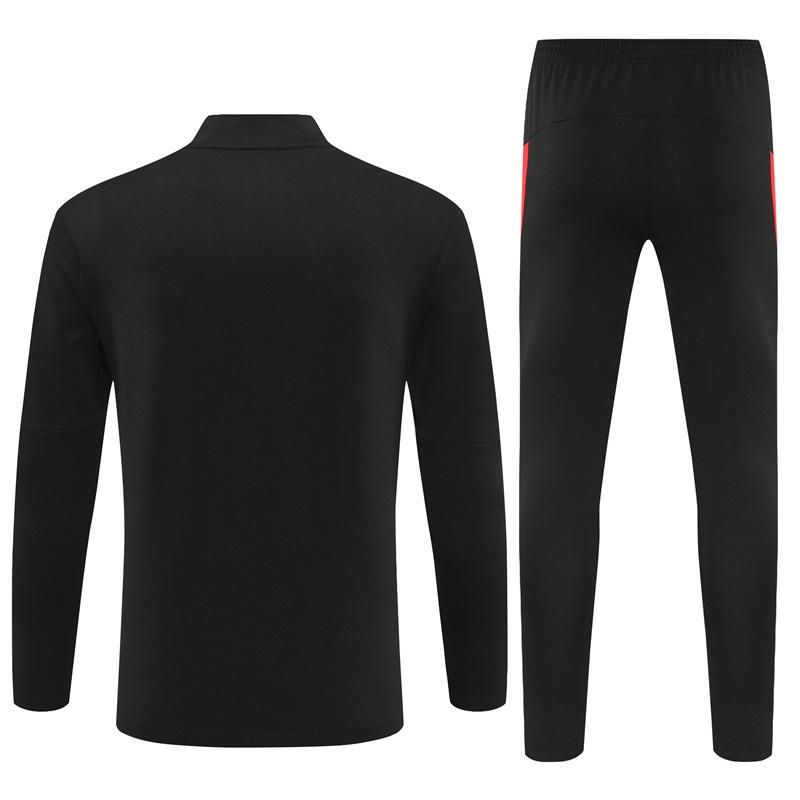 25/26 Portugal Black Half Zipper Jacket+Long Pants