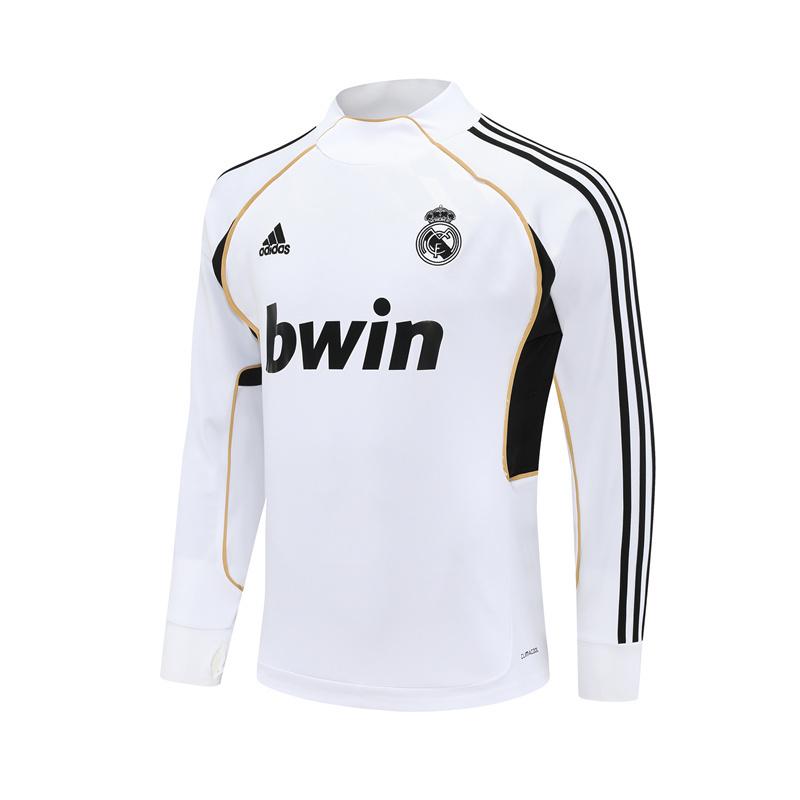 Retro 11/12 Real Madrid White Half Zipper Jacket+Long Pants
