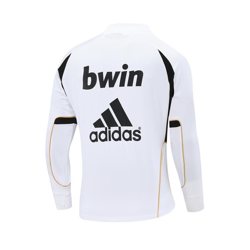 Retro 11/12 Real Madrid White Half Zipper Jacket+Long Pants