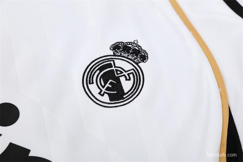 Retro 11/12 Real Madrid White Half Zipper Jacket+Long Pants