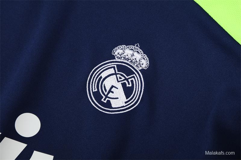Retro 12/13 Real Madrid Royal Blue Half Zipper Jacket+Long Pants