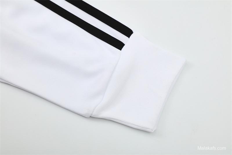 Retro 08/09 Real Madrid White Half Zipper Jacket+Long Pants