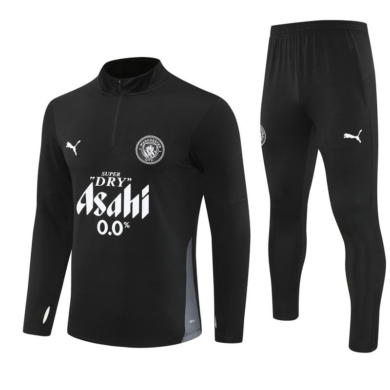 25/26 Manchester City Black Half Zipper Jacket+Long Pants