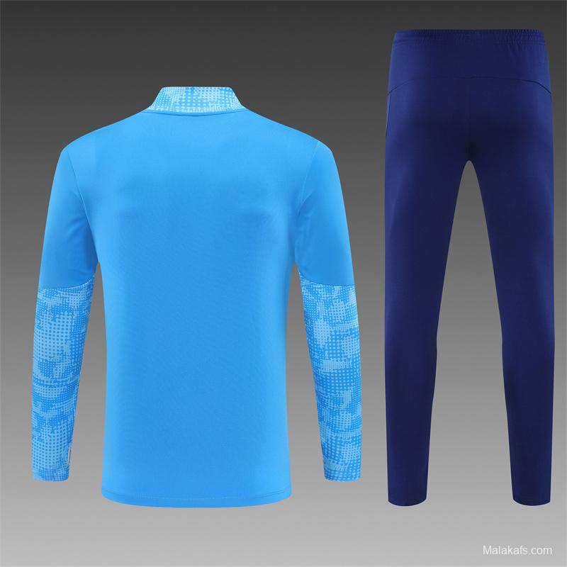 25/26 Manchester City Light Blue Camouflage Half Zipper Jacket+Long Pants