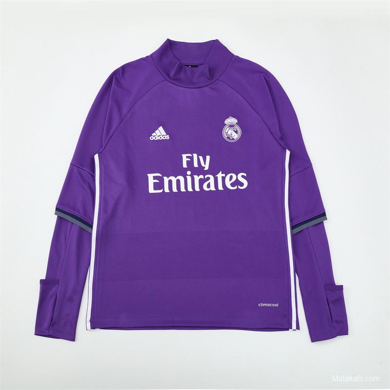 Retro 16/17 Real Madrid Purple Half Zipper Jacket