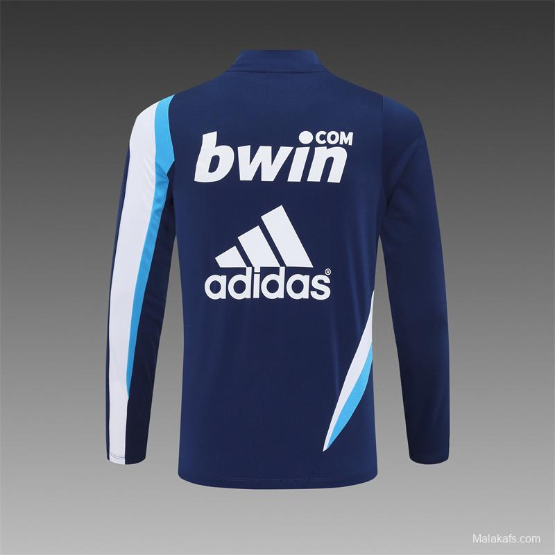 Retro 09/10 Real Madrid Royal Blue Half Zipper Jacket