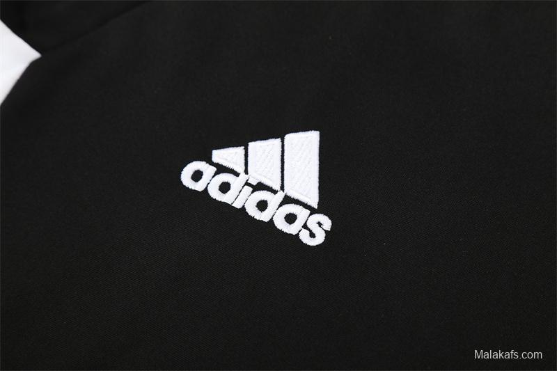 Retro 08/09 Real Madrid Black Half Zipper Jacket+Long Pants