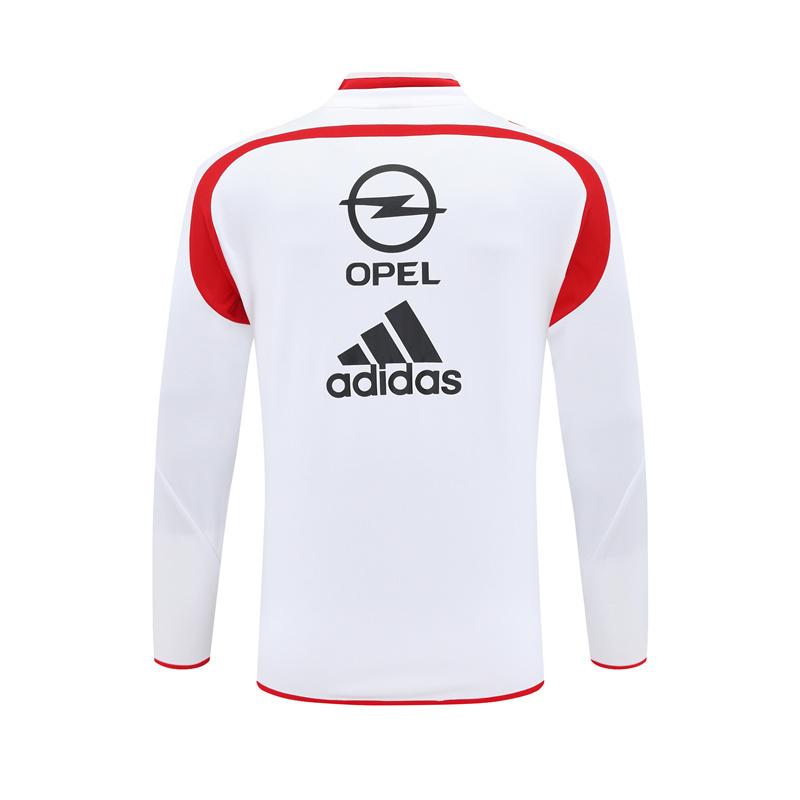 Retro 04/05 AC Milan White Half Zipper Jacket+Long Pants