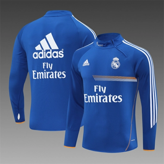 Retro 13/14 Real Madrid Color Blue Half Zipper Jacket