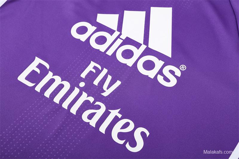 Retro 16/17 Real Madrid Purple Half Zipper Jacket+Long Pants