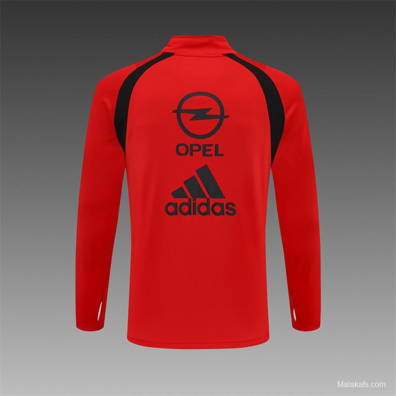 Retro 03/04 AC Milan Red Half Zipper Jacket+Long Pants