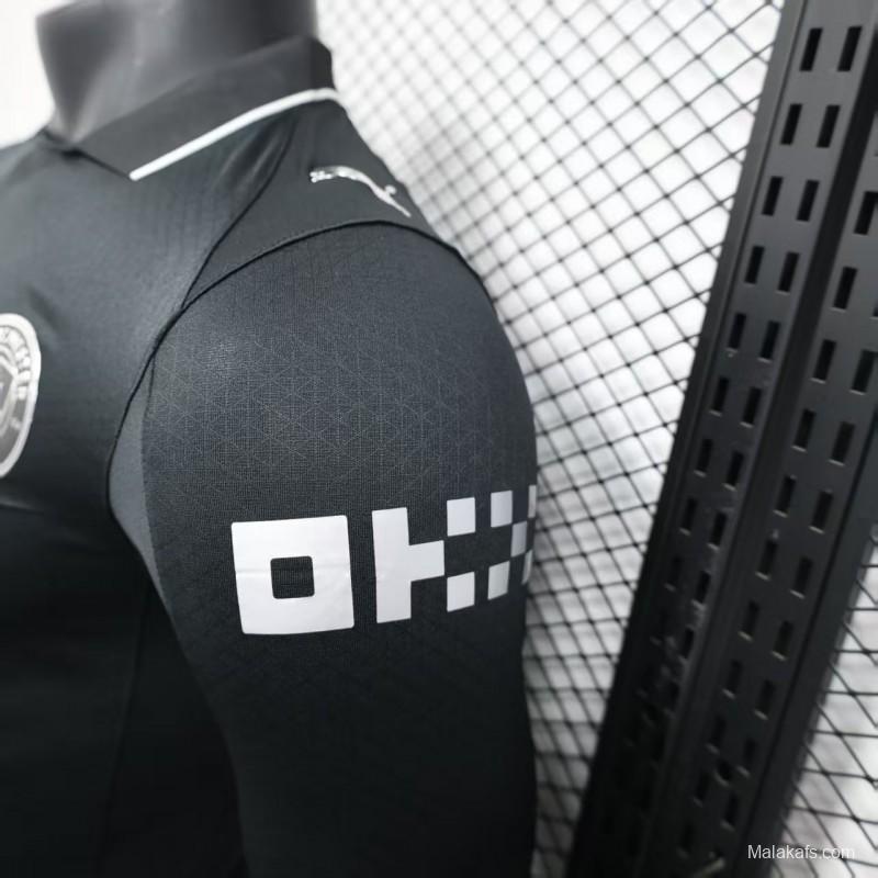 Player Version 25/26 Manchester City Away Long Sleeve Black Jersey