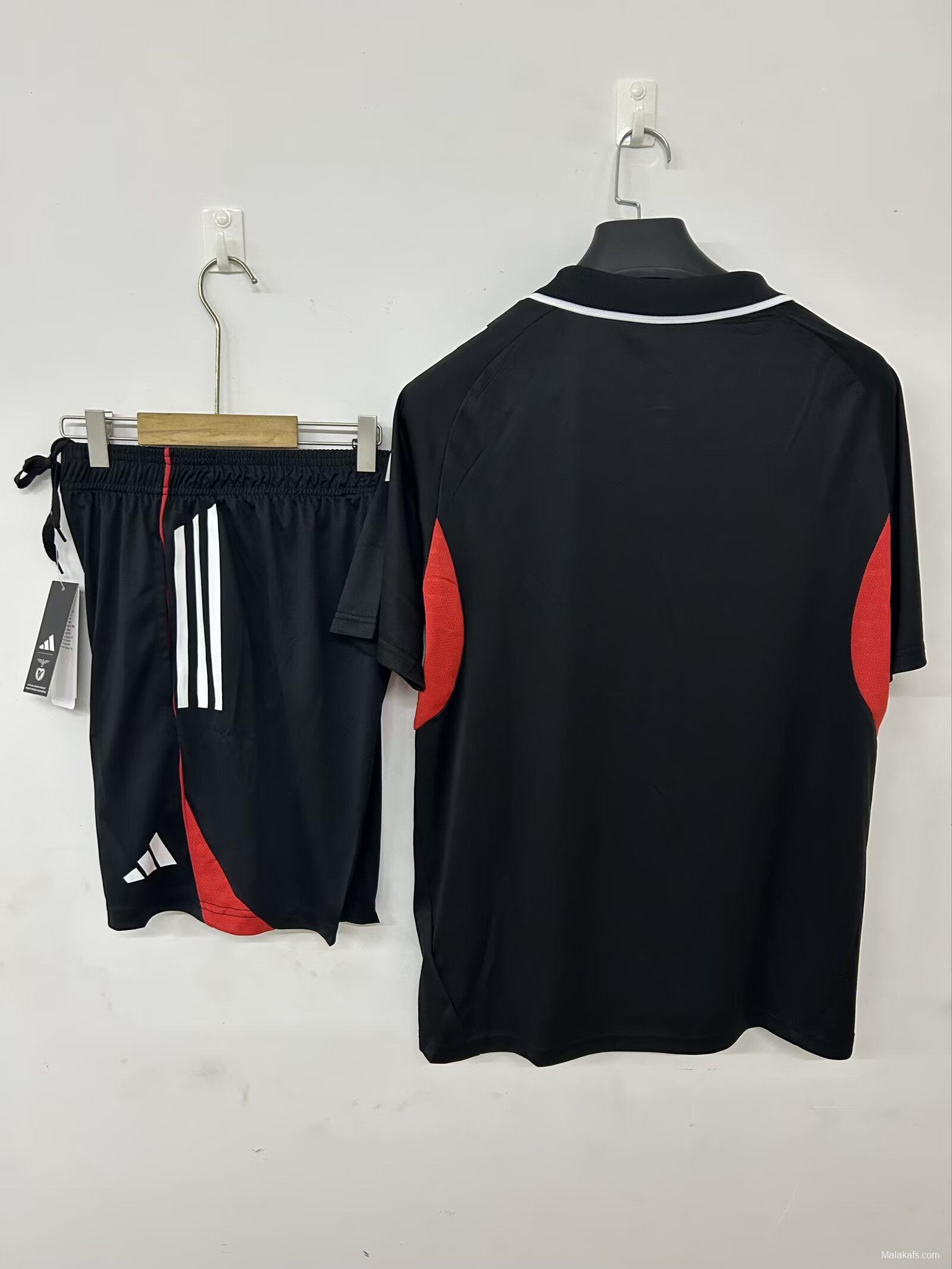 25/26 POLO Benfica Training Jersey Black+ Shorts