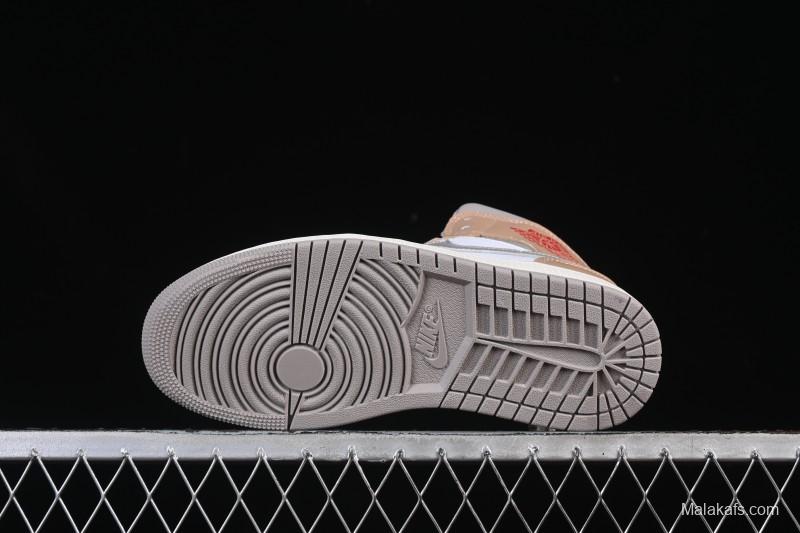 Nike Air Jordan 1 Mid AJ1 White Wheat Mid-Top Casual Sneakers - DQ8426-200