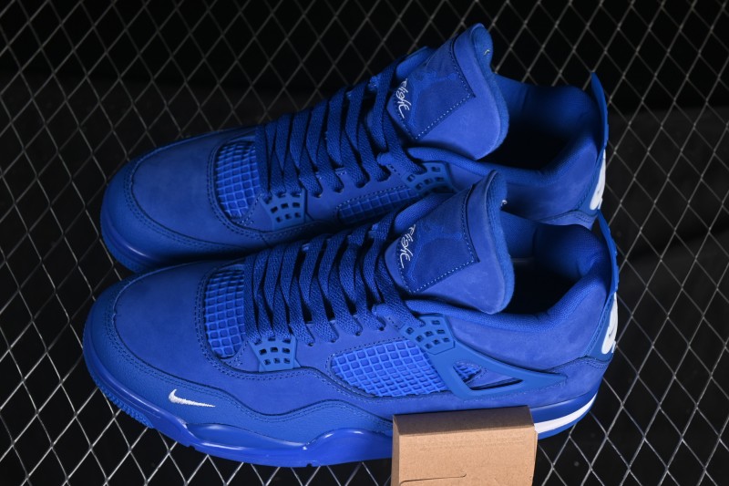 Nike Nigel Sylvester x Air Jordan 4 Retro Blue Collaboration Basketball Shoes - HF4340-400