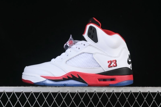 Nike Air Jordan 5 Retro Fire Red Black Tongue Basketball Shoes - HQ7978-101