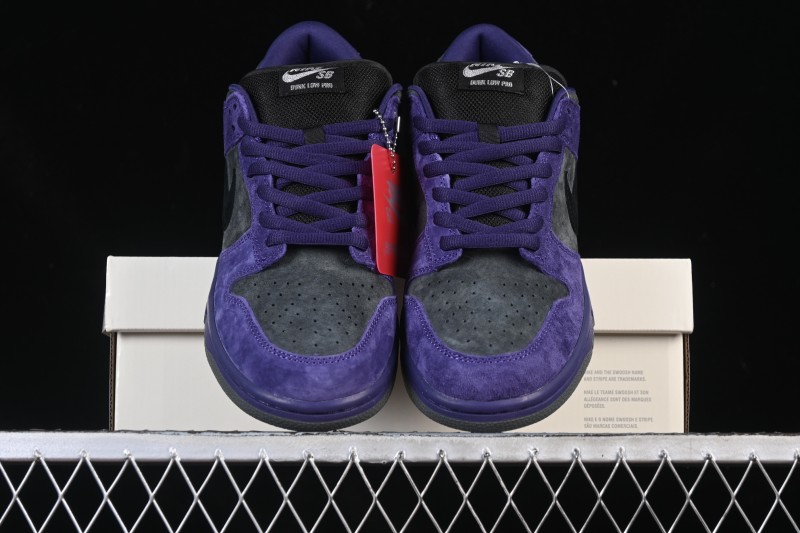 Nike Supreme x Dunk SB Dunk Low Casual Skate Shoes Gray Purple - HQ8487-500