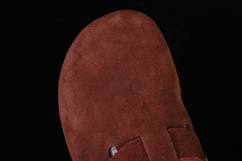 Birkenstock Sandals Series with Soft Leather Upper and Cork Rubber Midsole - Red Wine