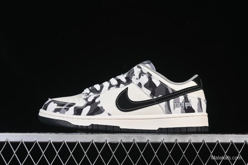 Nike SB Dunk Low Grey Camouflage Anniversary Custom Low-Top Casual Skate Shoes - SR2025-002