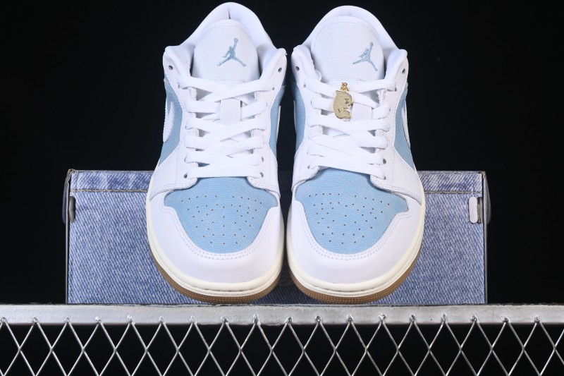 Nike Air Jordan 1 Low Denim Worn Blue Retro Basketball Shoes - HQ2004-400