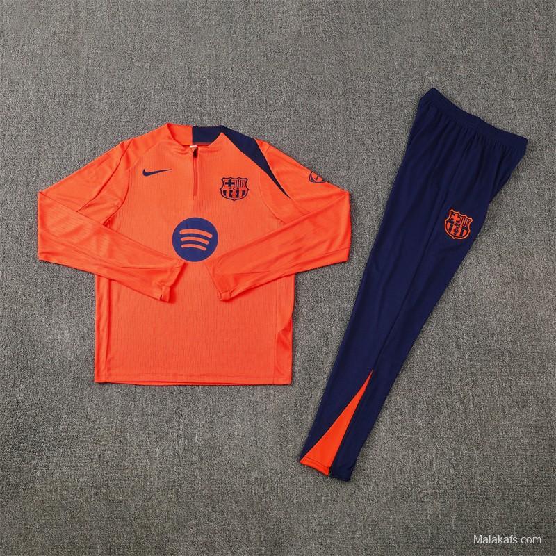 Player Version 25/26 Barcelona Orange T90 Half Zipper Jacket+Long Pants