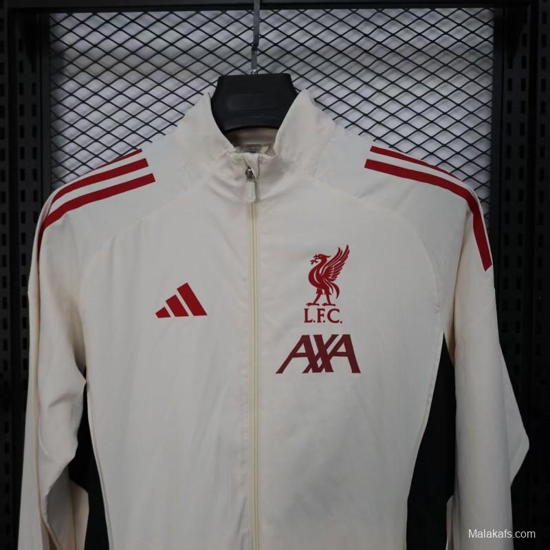 25/26 Liverpool White Windbreaker (with Inner Lining)