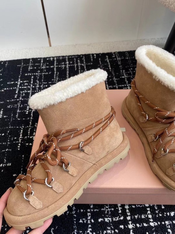 Miu Miu 2025 SS Lace-Up Snow Boots - AS00310