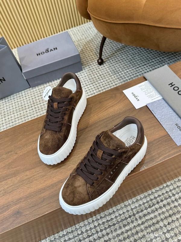 Hogan H-STRIPES Series Couple Thick Sole Biscuit Shoes Airship Shoes Casual Sneakers - AS00310