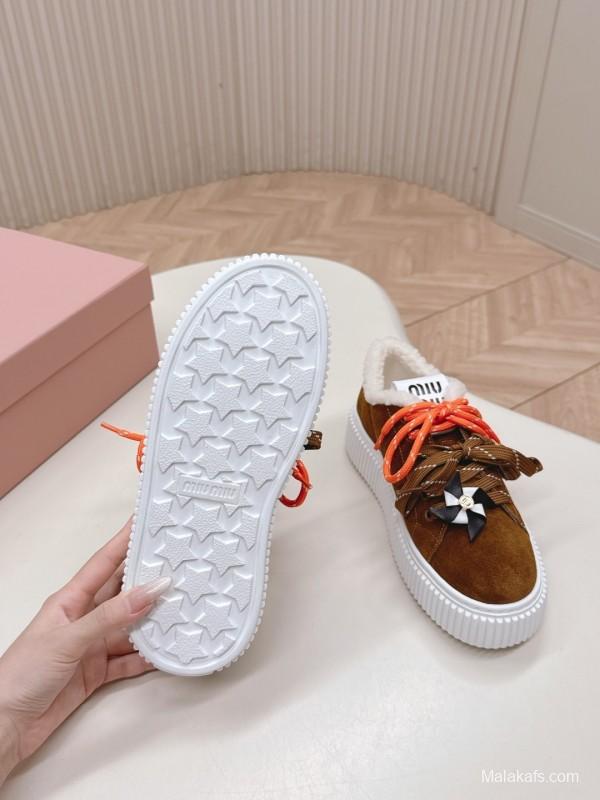MIUMIU 3D Embroidered Platform Casual Shoes - LY00320/LY00340