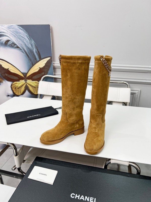 Chanel 2025/SS Quilted Leather Chain Four-Leaf Clover CC Flat Ankle Boots - LY00510