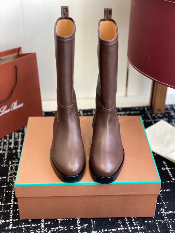 Brunello Cucinelli Classic Spring BC Calfskin High Top Thick Sole Riding Boots Long Boots - KFY00450