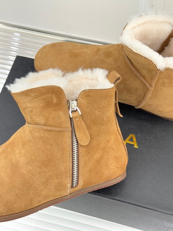 ALAIA Minimalist Side Zipper Retro Snow Boots - KFY00320