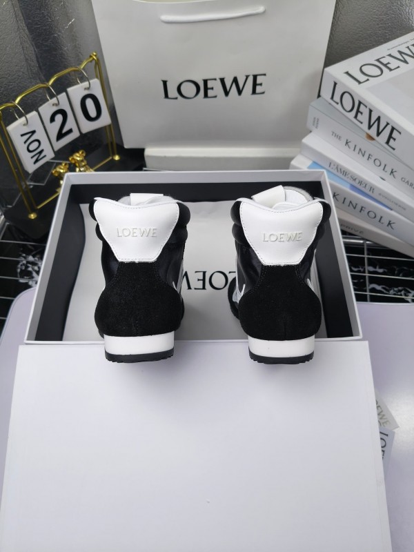 LOEWE High-Top German Training Sneakers Retro Fashion Casual White Shoes - LY00330