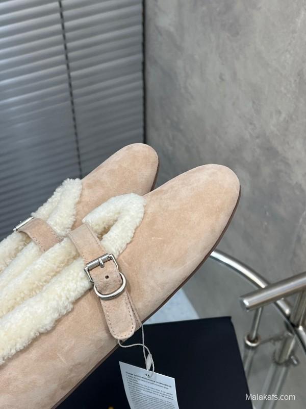 Alaia Fall/Winter 2025 Wool Mary Jane Ballet Flats - KFY00310