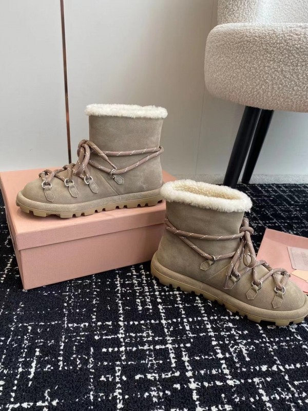 Miu Miu 2025/SS Lace-Up Snow Boots - AS00310