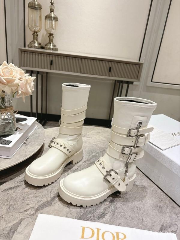 Dior Punk Style Strap Ankle Boots - KFY00470