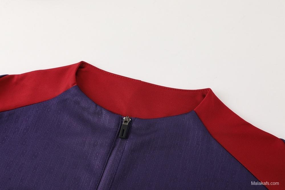 2025 England Purple Half Zipper Jacket+Long Pants