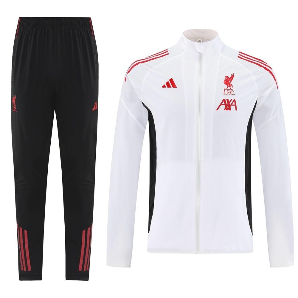 25/26 Liverpool White S-2XL Half Zipper Jacket+Long Pants