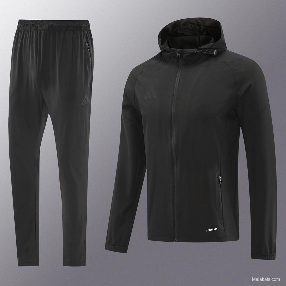 2025 Adidas Black Half Zipper Jacket+Long Pants S-2XL