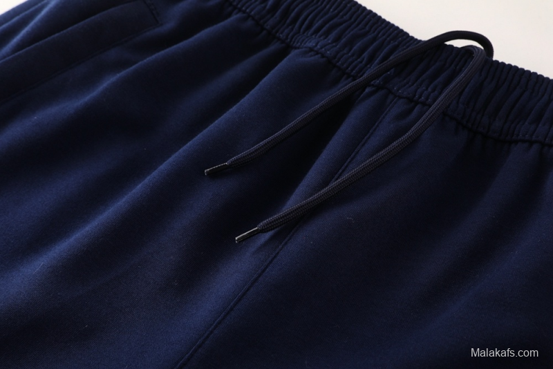 25/26 Real Madrid Royal Blue Half Zipper Jacket+Long Pants S-2XL