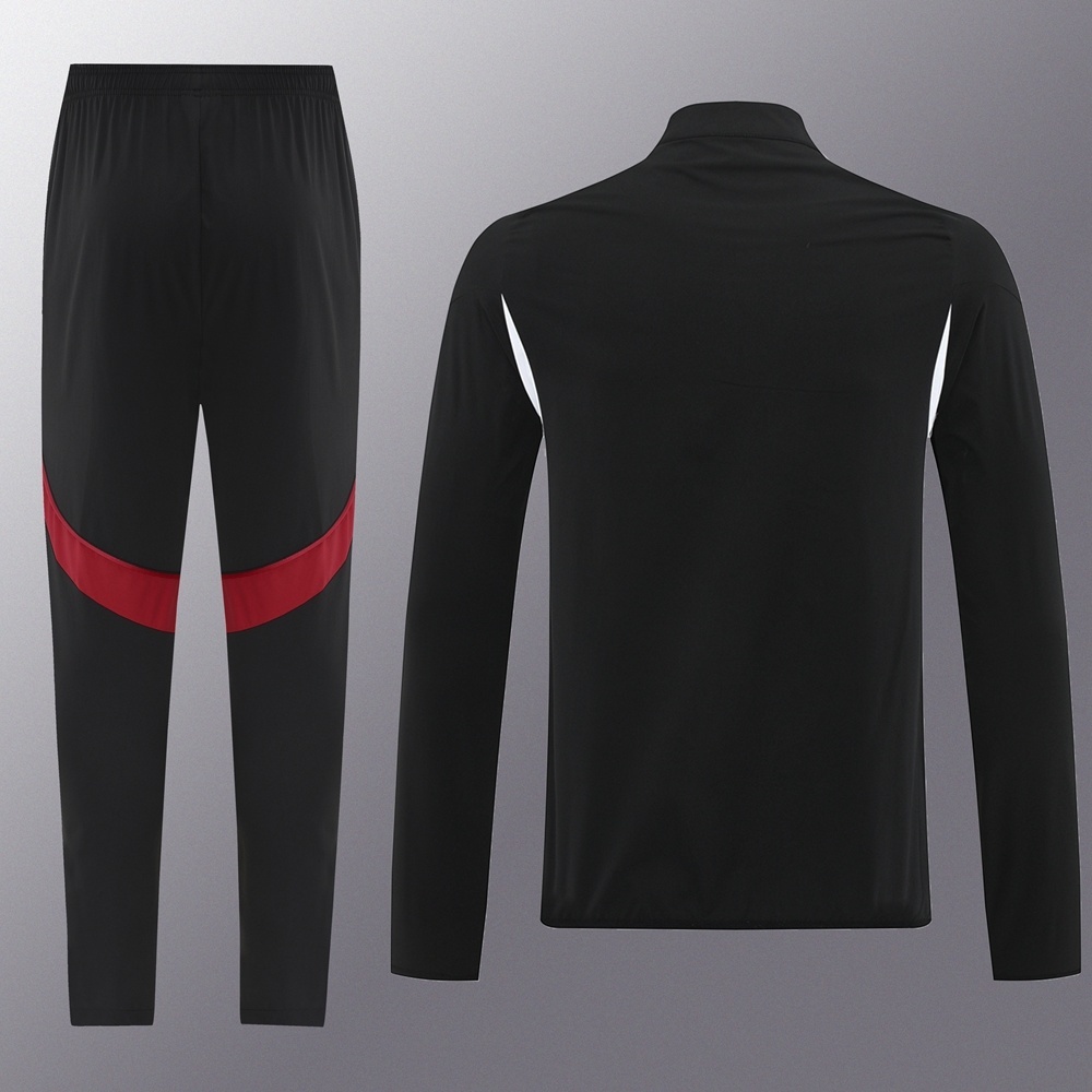 25/26 Liverpool Black S-2XL Half Zipper Jacket+Long Pants