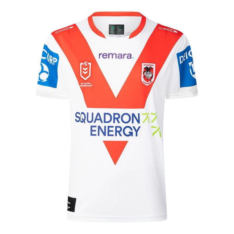 25/26 St George Illawarra Dragons White with Red V Jersey
