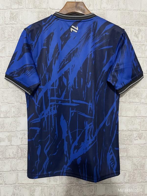 25/26 Tipperary GAA Blue with Warrior Silhouette and Abstract Pattern Jersey