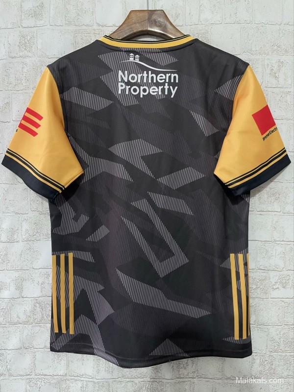 25/26 Antrim GAA Black with Amber and Red Sleeves Jersey